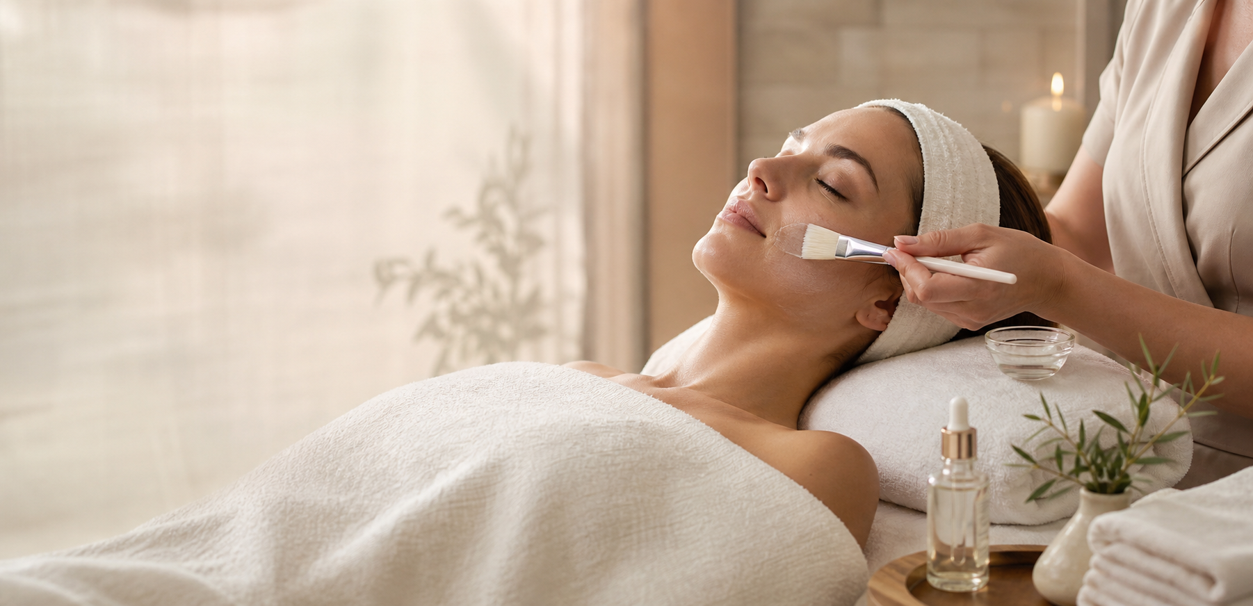 Customized facial spa treatment in Staten Island with warm linens and professional skin care
